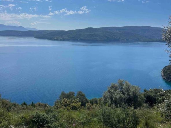 Spectacular sea view from the Geni Meganisi View Plot Lefkada, featuring panoramic vistas of the Ionian Sea.