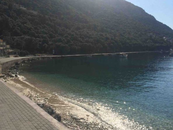 Breathtaking sea view from the Mikros Gialos Beachfront Plot Lefkada, highlighting its exceptional beachfront appeal.