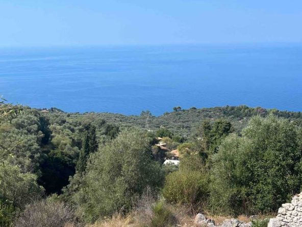 Spectacular view of the sea and beach from Athani Lefkada land, illustrating the stunning natural beauty and prime location of the property. 467m² Athani Land for Sale Lefkada