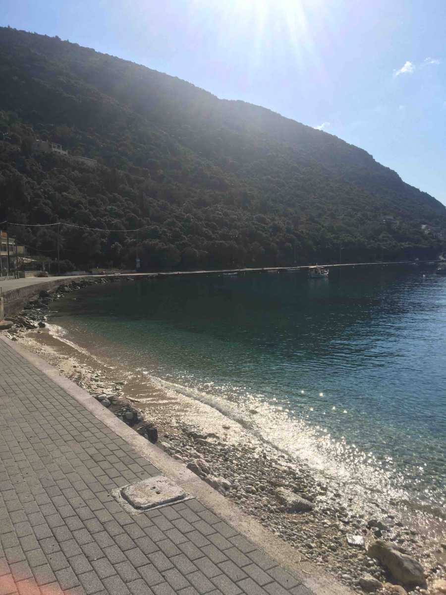 Breathtaking sea view from the Mikros Gialos Beachfront Plot Lefkada, highlighting its exceptional beachfront appeal.