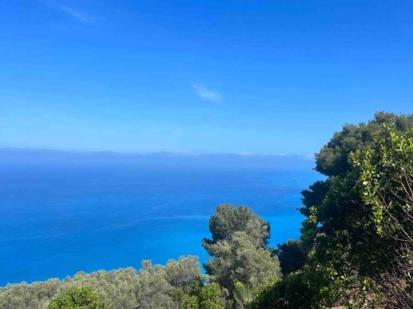 Expansive sea view from the 10,000m² Egremni Beach Lefkada Land, highlighting its stunning and peaceful location.