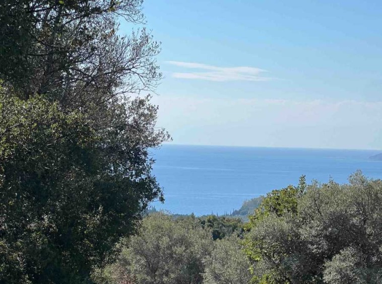 Serene sea view from the Ammouso Bay Lefkada Land, showcasing its spectacular beachfront location