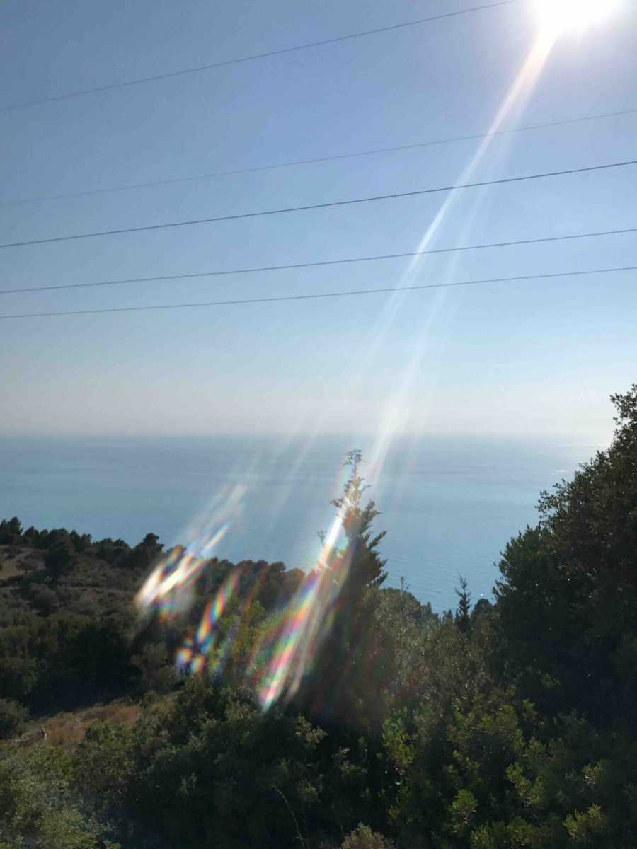 Sweeping landscape of Athani Porto Katsiki Land in Lefkada, showcasing its expansive sea views and ideal building terrain.