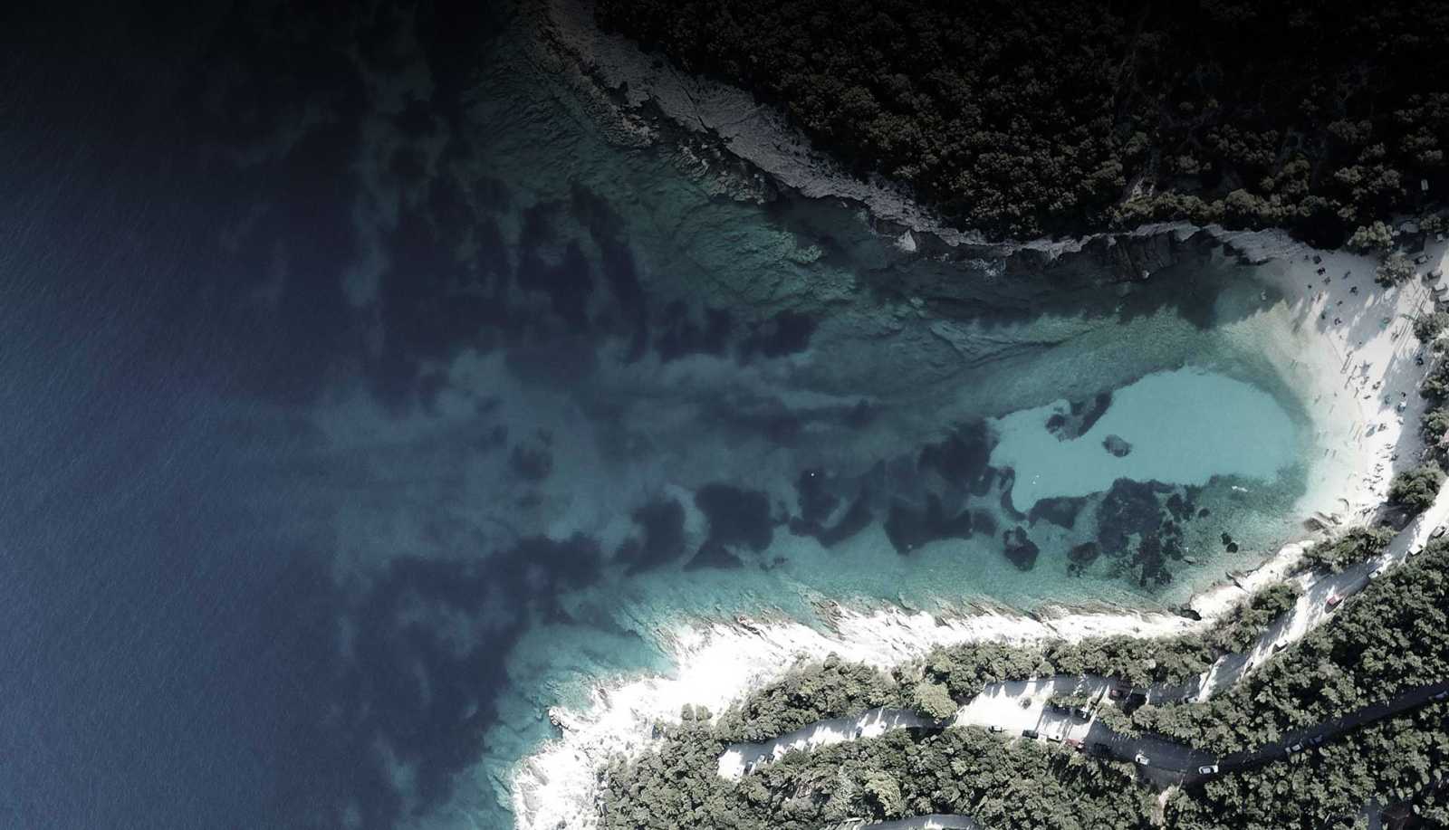 Aerial view of prime land by the beach available through Porto Katsiki Lefkada Real Estate